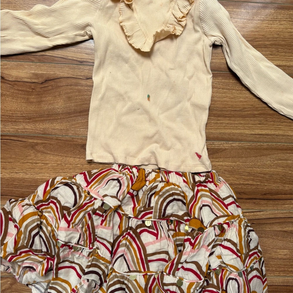 Pink Chicken Ribbed Cream Top